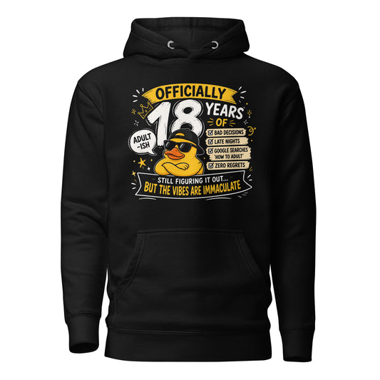 Officially 18 Years Old Black Hoodie