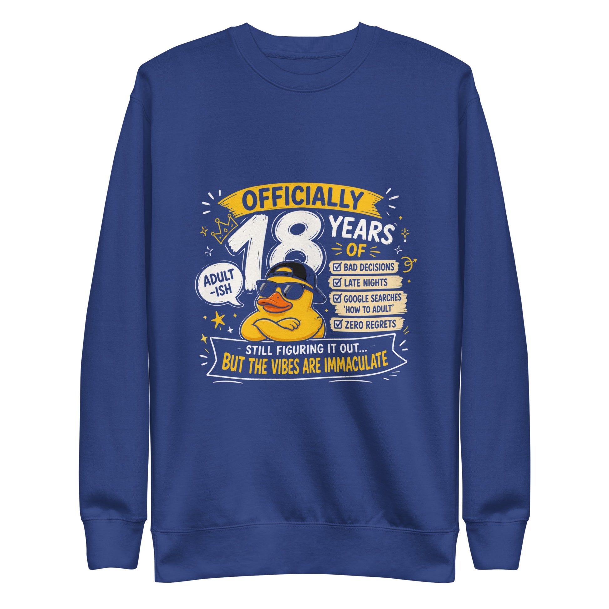 Officially 18 Years Old Blue Sweater