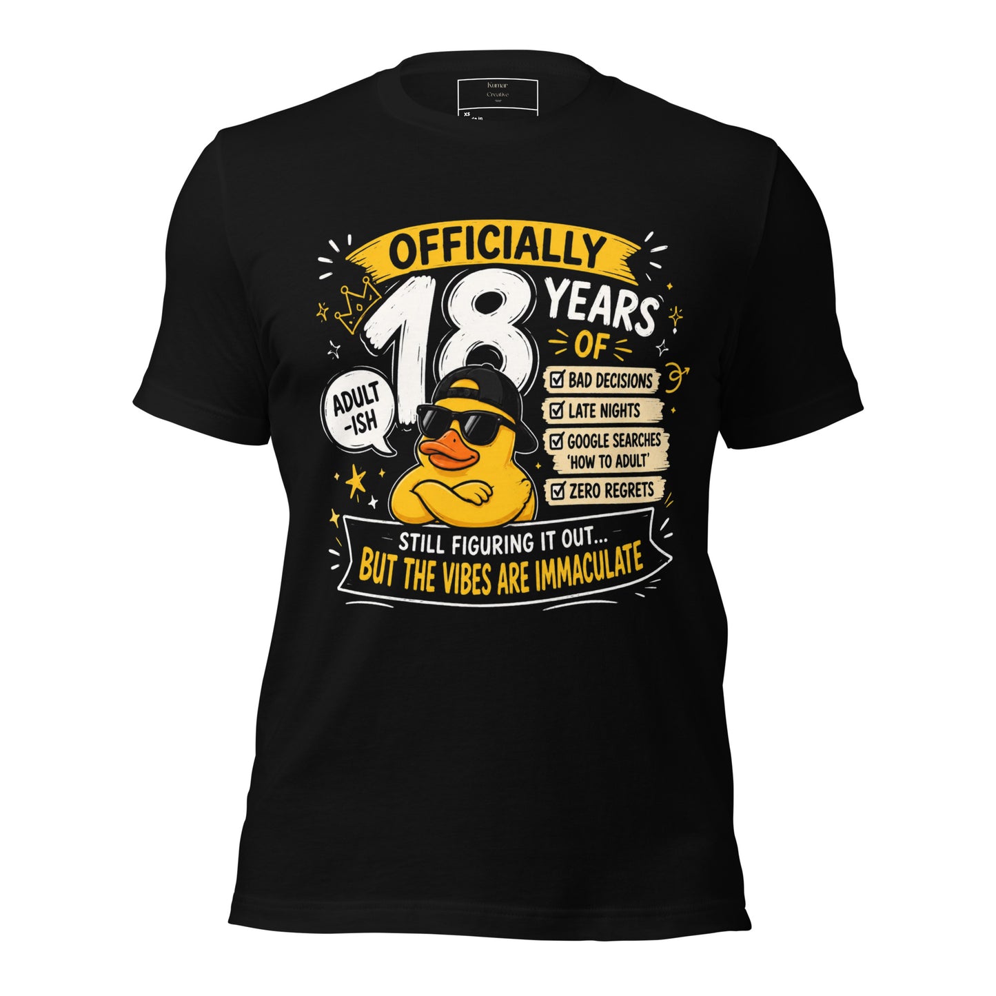 Officially 18 Years Black T-Shirt