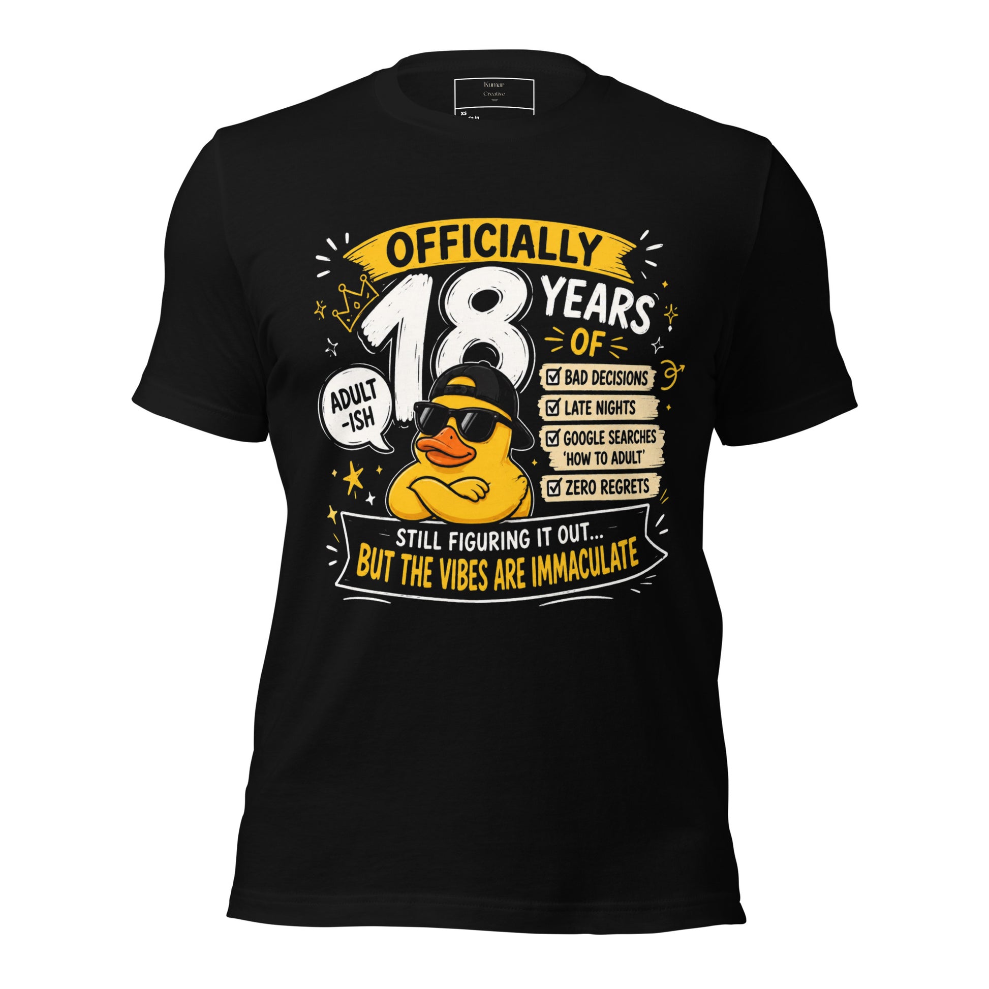 Officially 18 Years Black T-Shirt