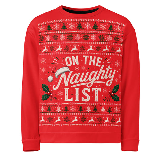 On The Naughty List Christmas Jumper