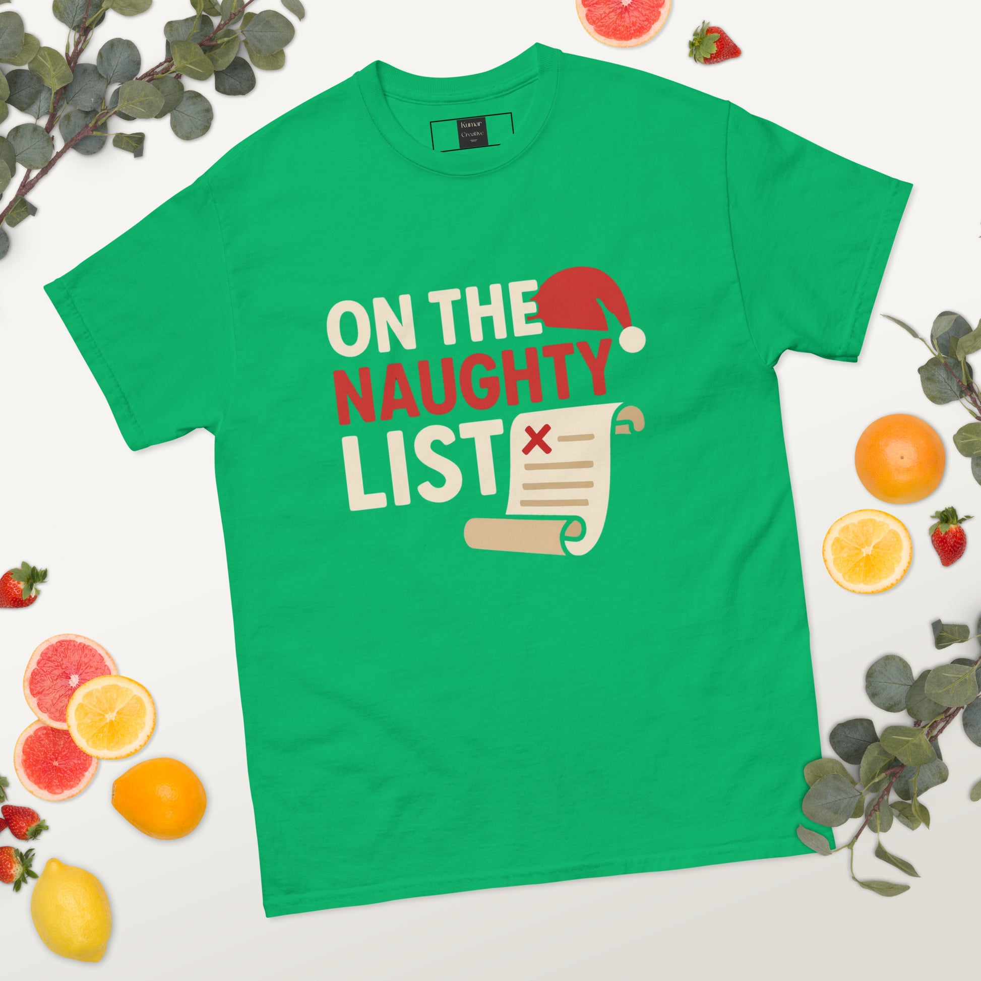On The Naughty List Santa Tee