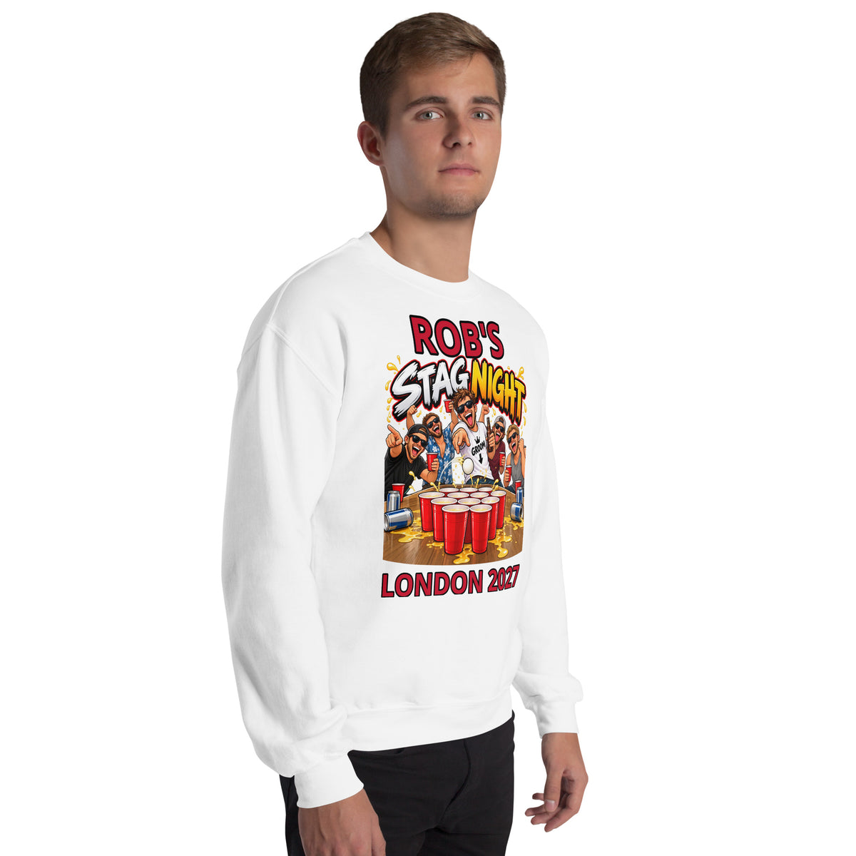 Personalised Beer Pong Stag Night Sweatshirt
