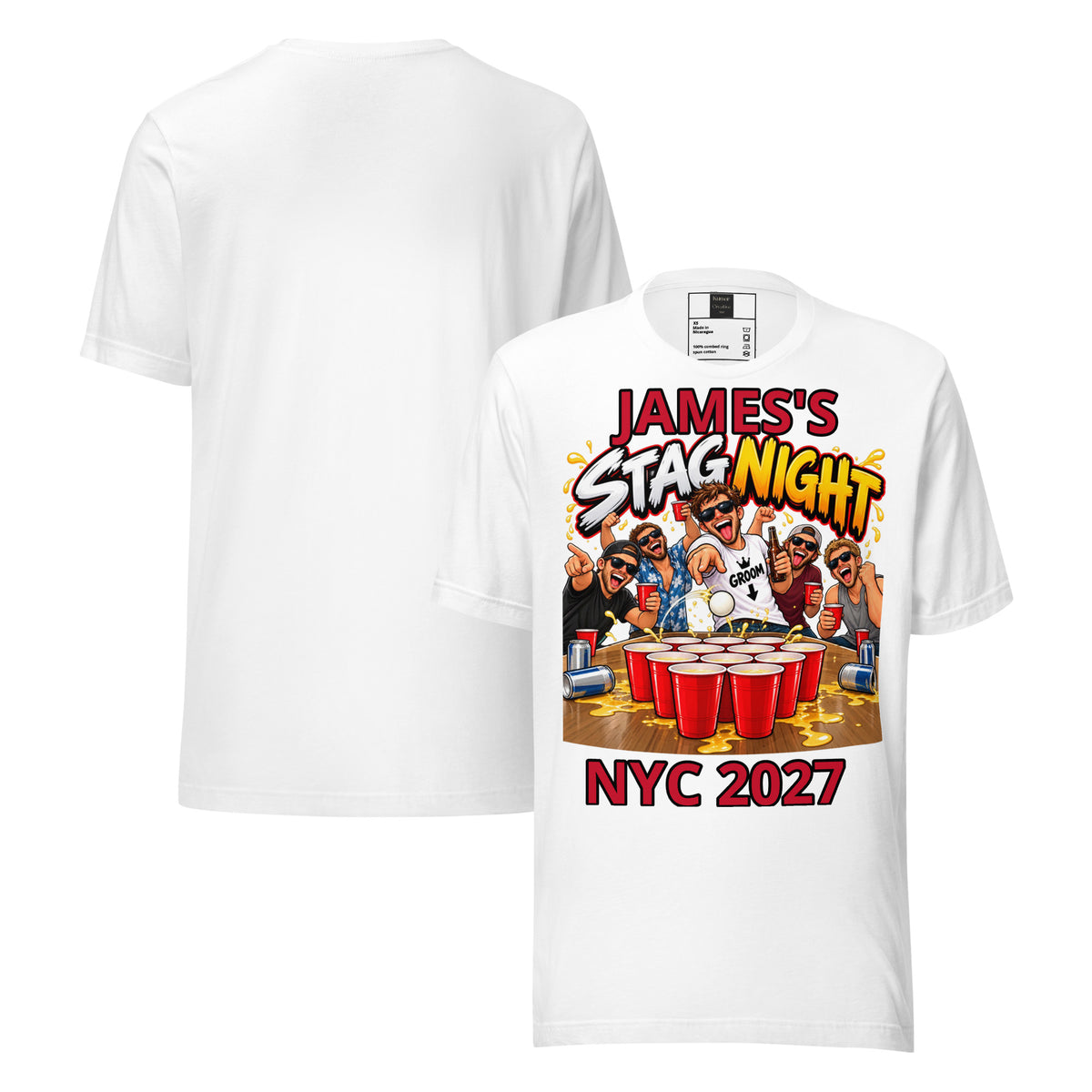 Personalised Beer Pong Stag Night Party T-Shirt