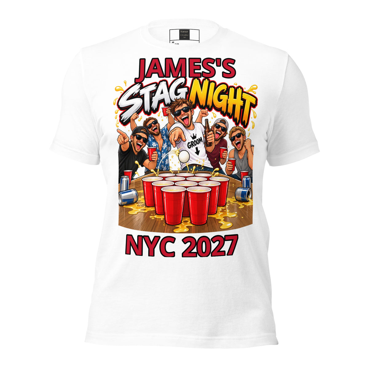 Personalised Beer Pong Stag Night T-Shirt