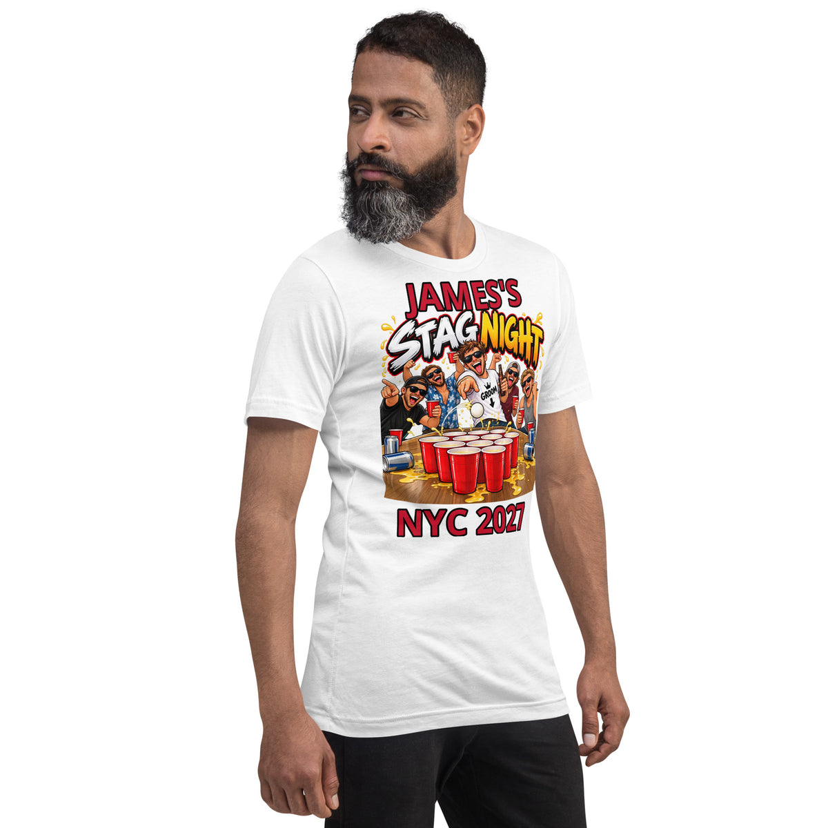 Personalised Beer Pong Sag Night Tee