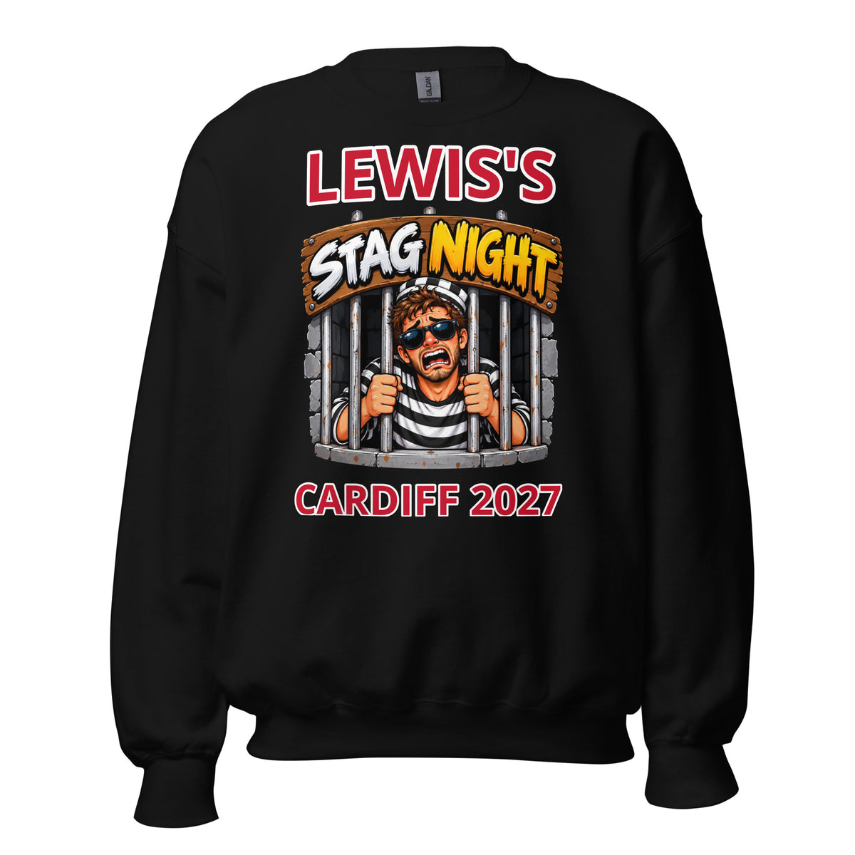 Personalised Behind Bars Stag Night Jumper