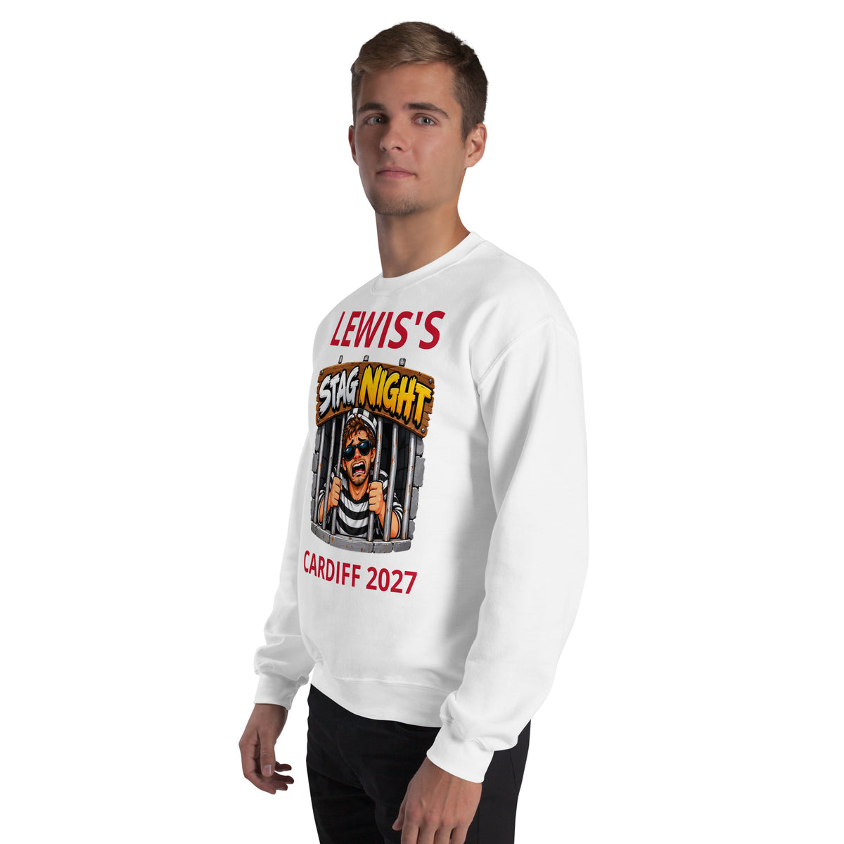 Personalised Behind Bars Stag Night Sweat Top