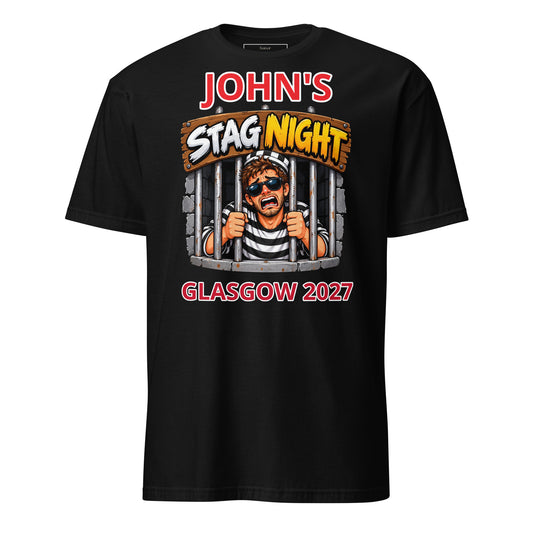 Personalised Behind Bars Stag Night T-Shirt