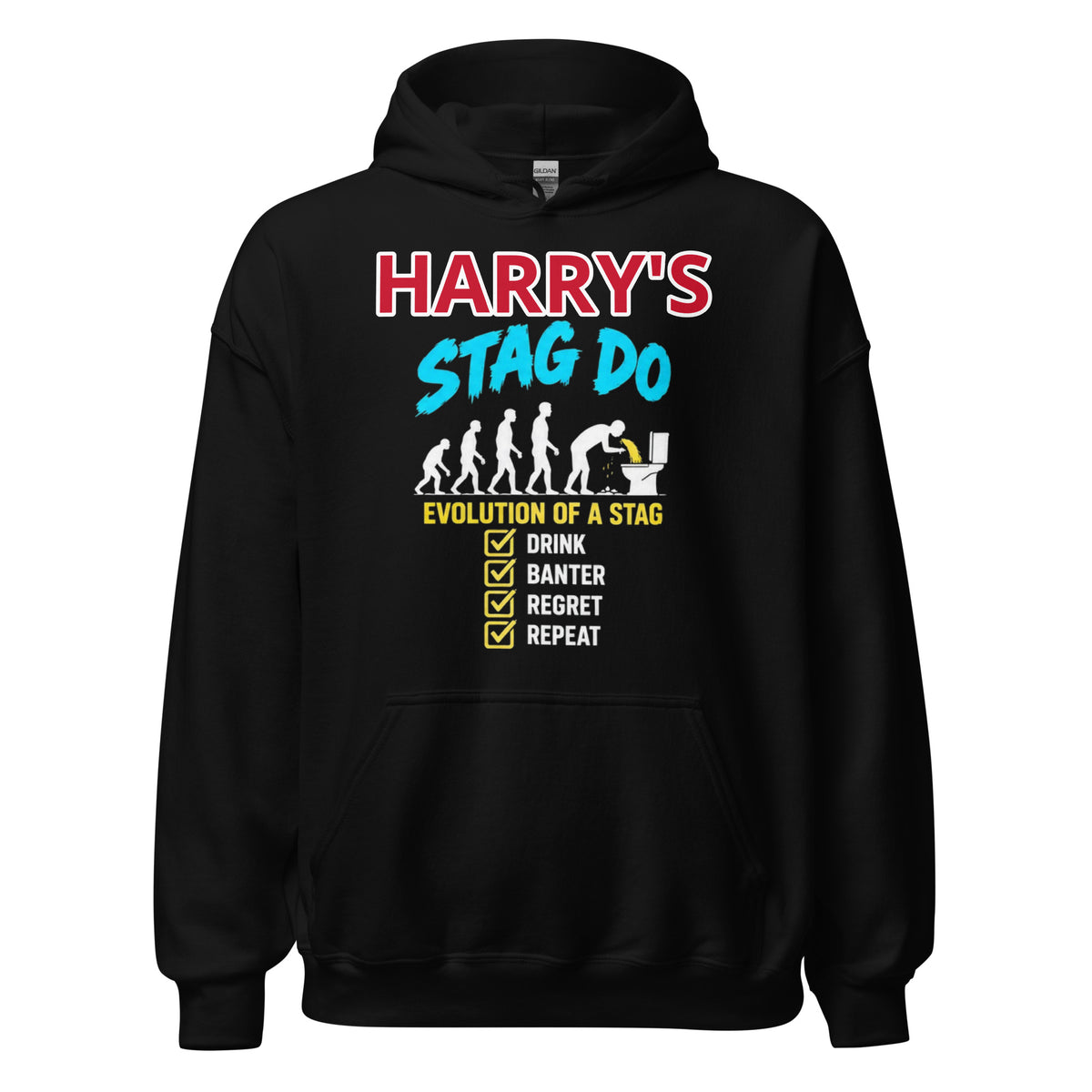 Personalised Evolution Of A Stag Do Hoodie