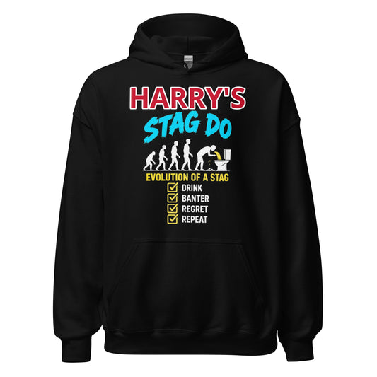 Personalised Evolution Of A Stag Do Hoodie