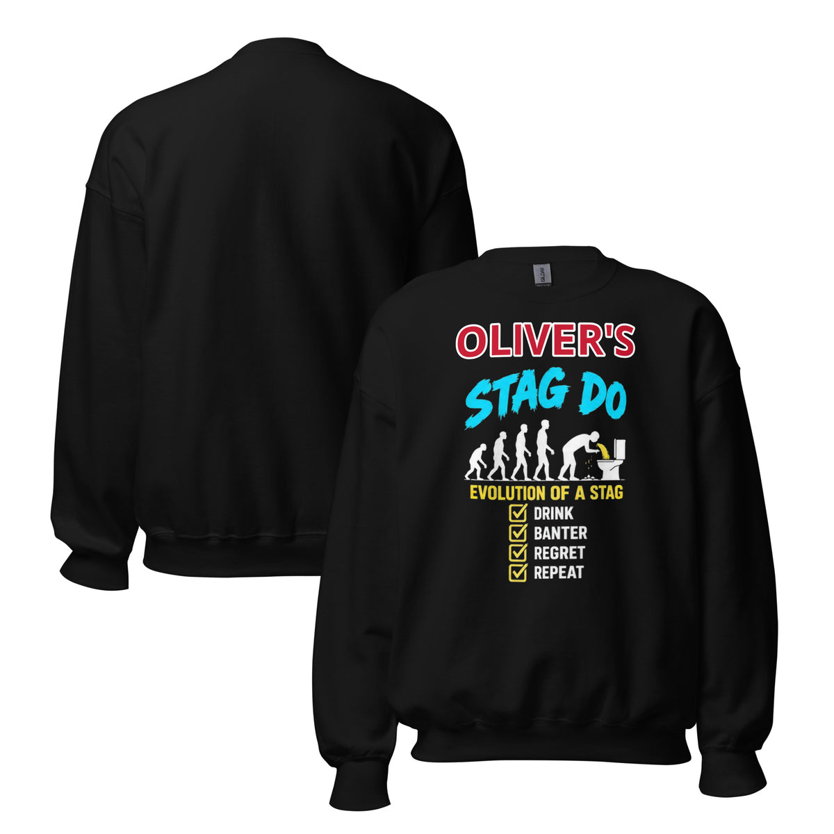 Personalised Evolution Of A Stag Do Black Jumper