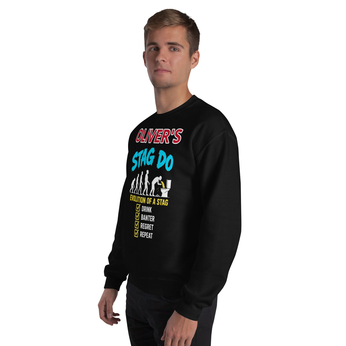 Personalised Evolution Of A Stag Do Sweat Top