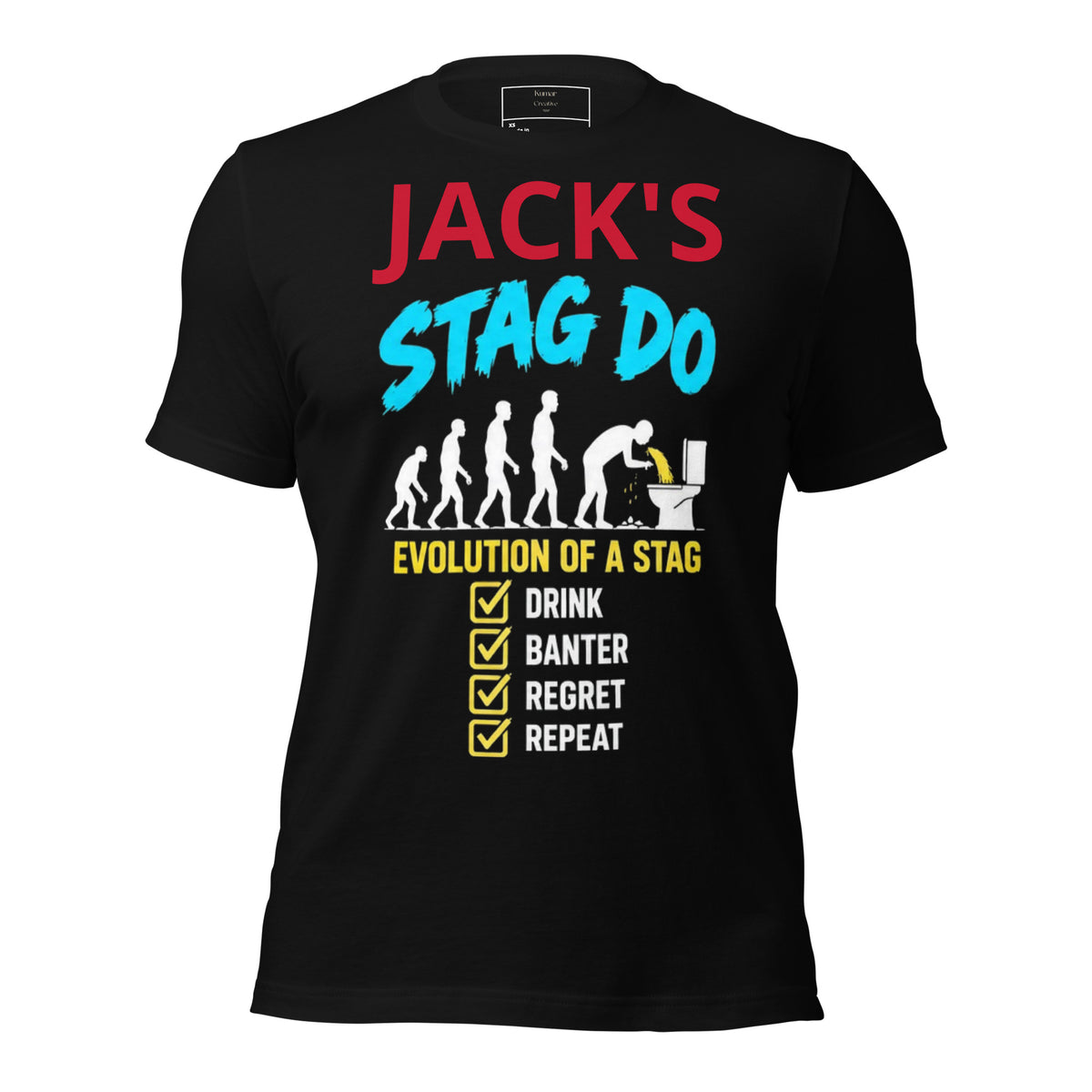 Personalised Evolution Of A Stag Do T-Shirt