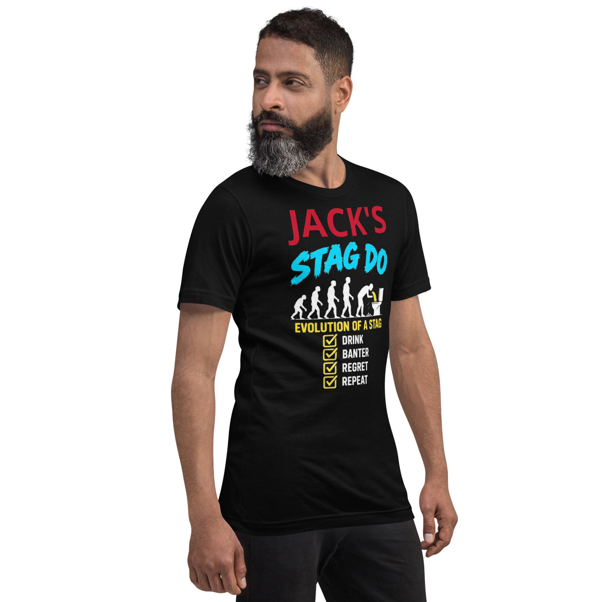 Personalised Eolution Of A Stag Do Tee