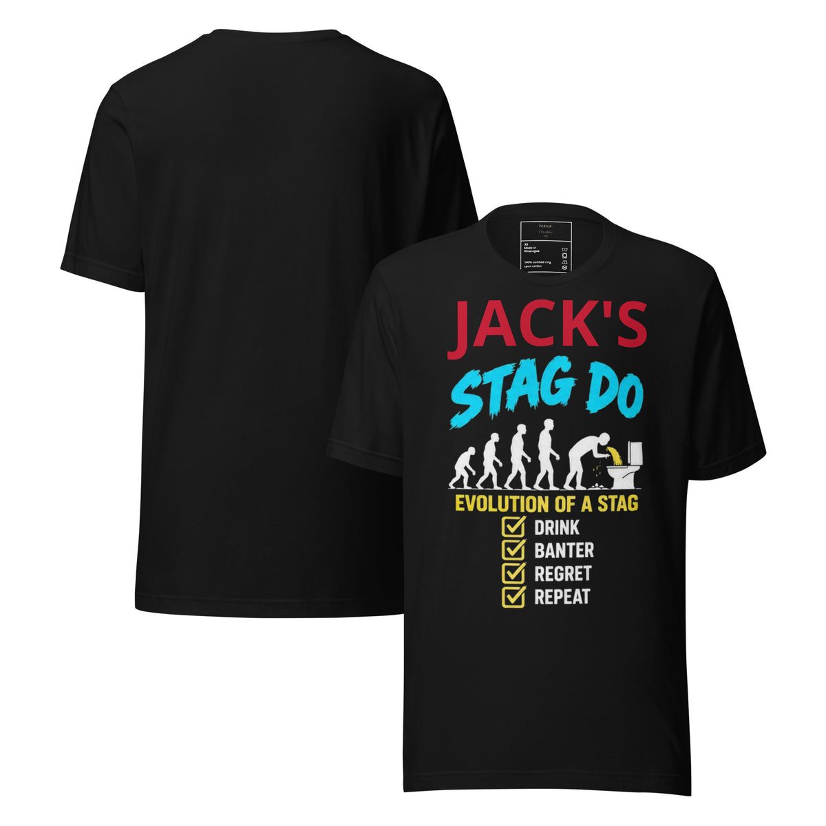 Personalised Evolution Of A Stag Party T-Shirt