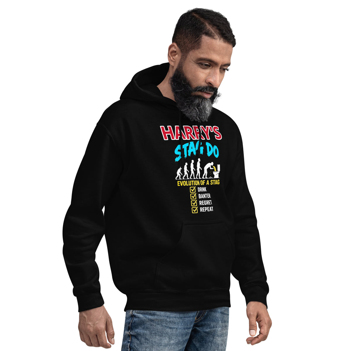 Personalised Name Evolution Of A Stag Do Hoodie