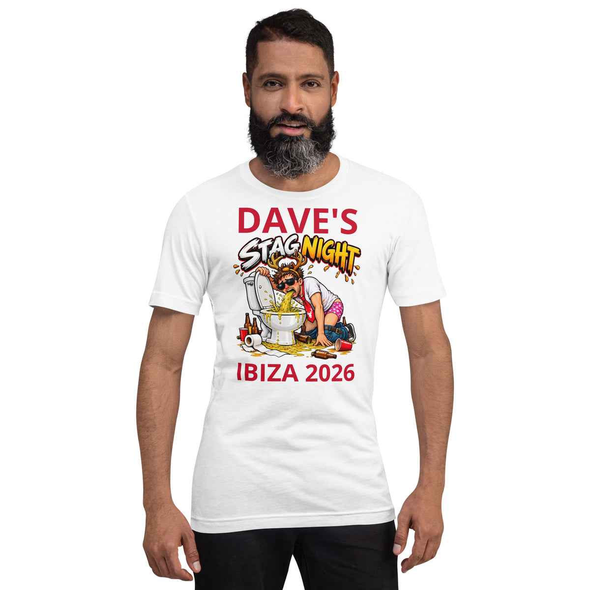 Personalised Name And Location Stag Night Party Humour T-Shirt