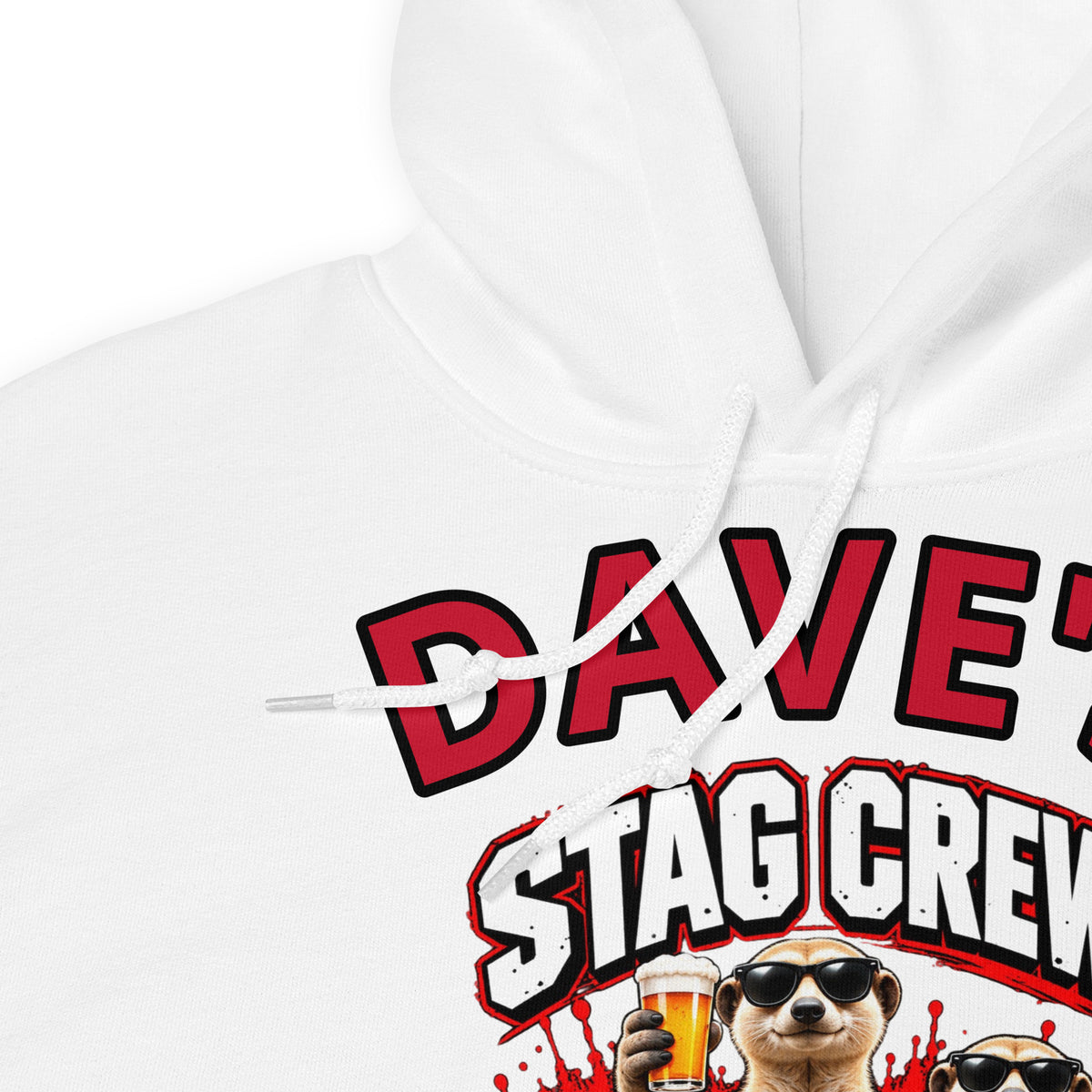 Personalised Name Stag Crew Party White Hoodie