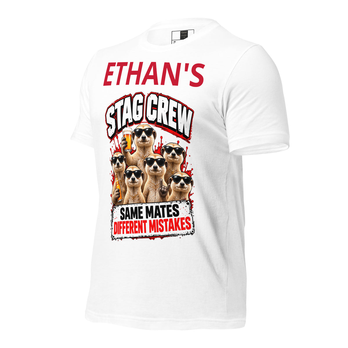 Personalised Name Stag Do White T-Shirt
