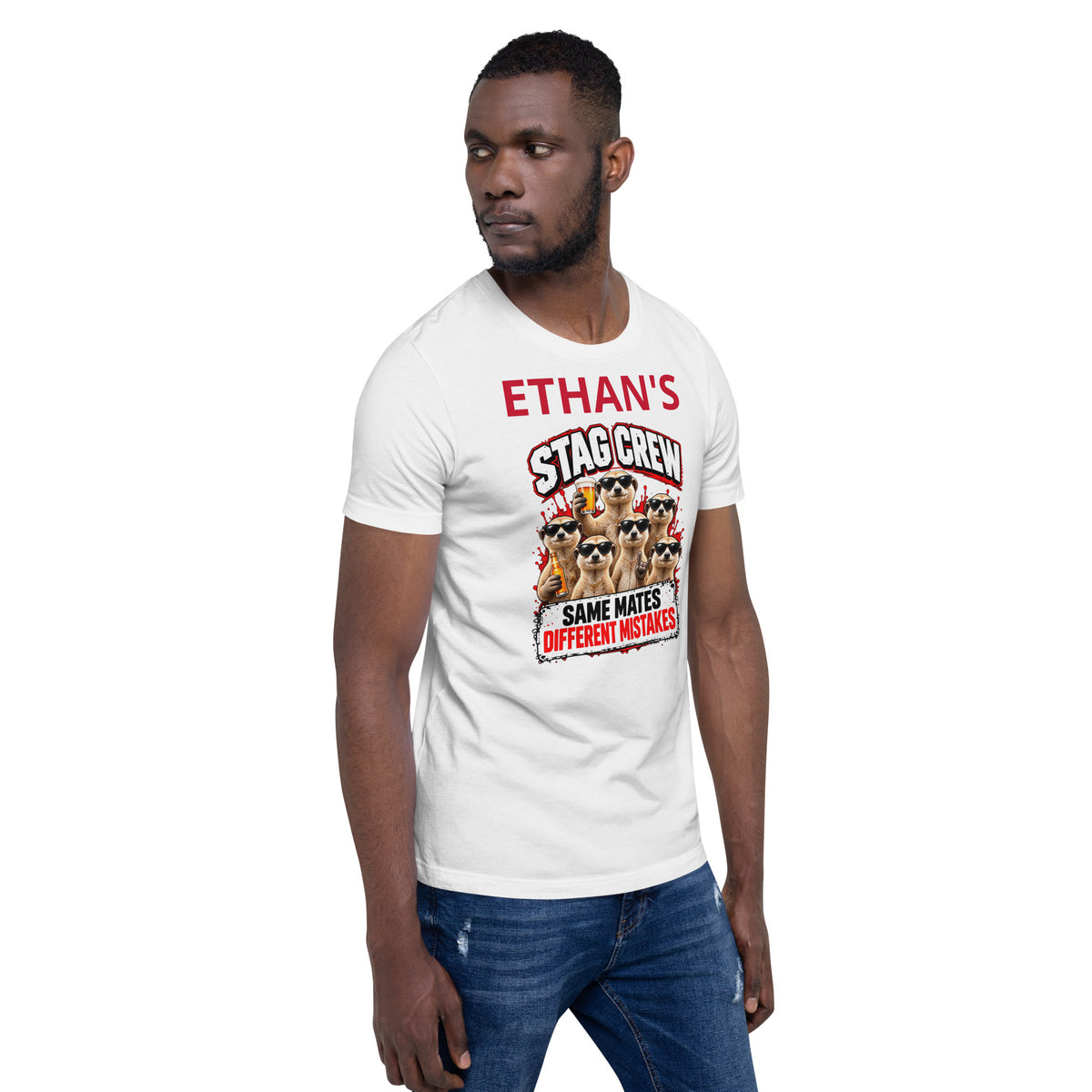 Personalised Name Stag Crew Tee