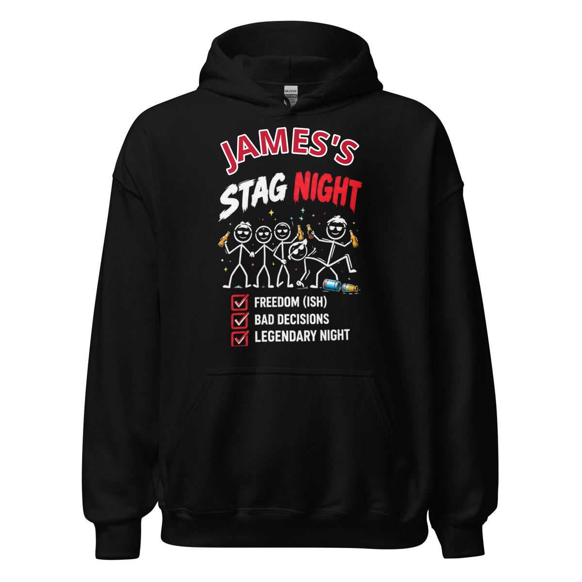 Personalised Name Stag Night Party Hoodie
