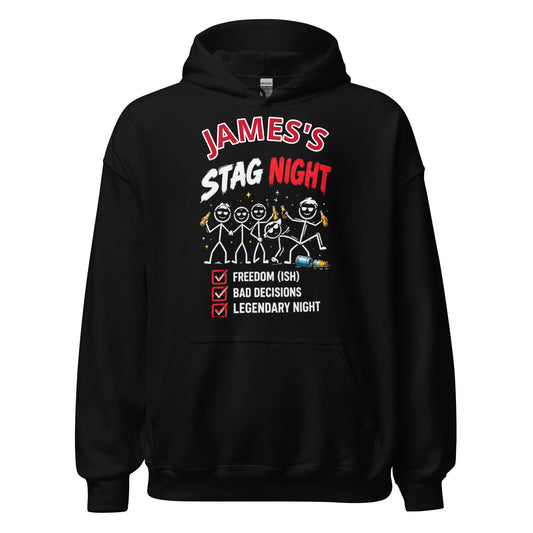 Personalised Name Stag Night Party Hoodie