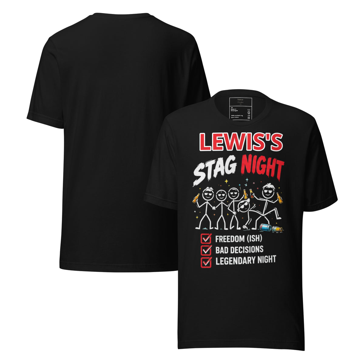 Personalised Name Stag Night Party Tee