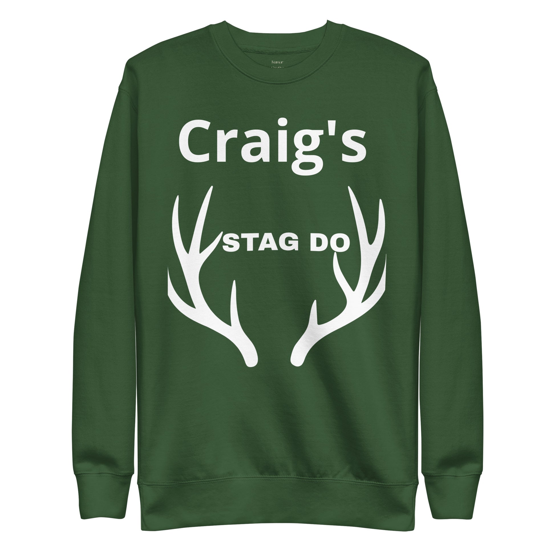 Personalised Green Stag Do Sweat Top