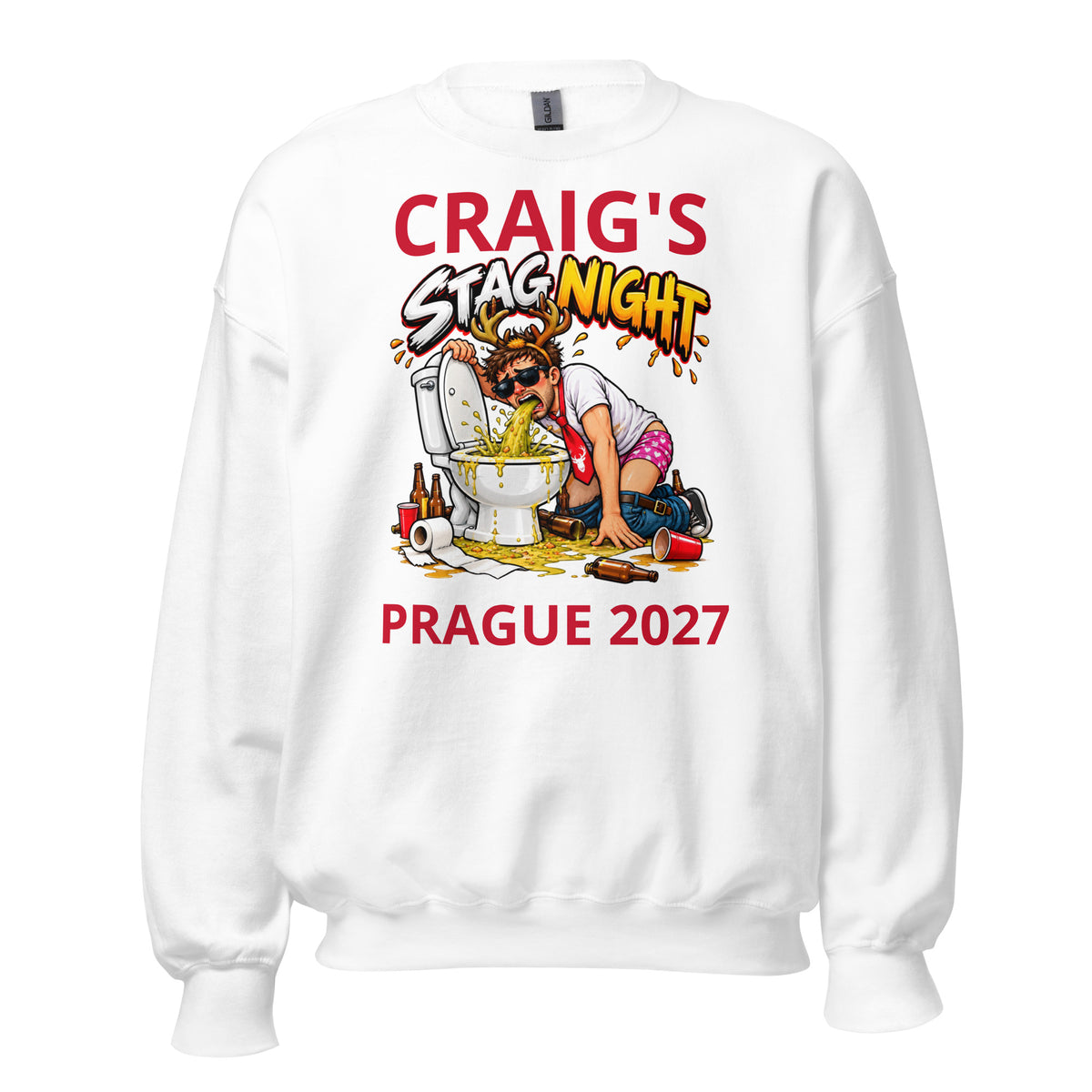 Personalised Toilet Humour Stag Night White Jumper