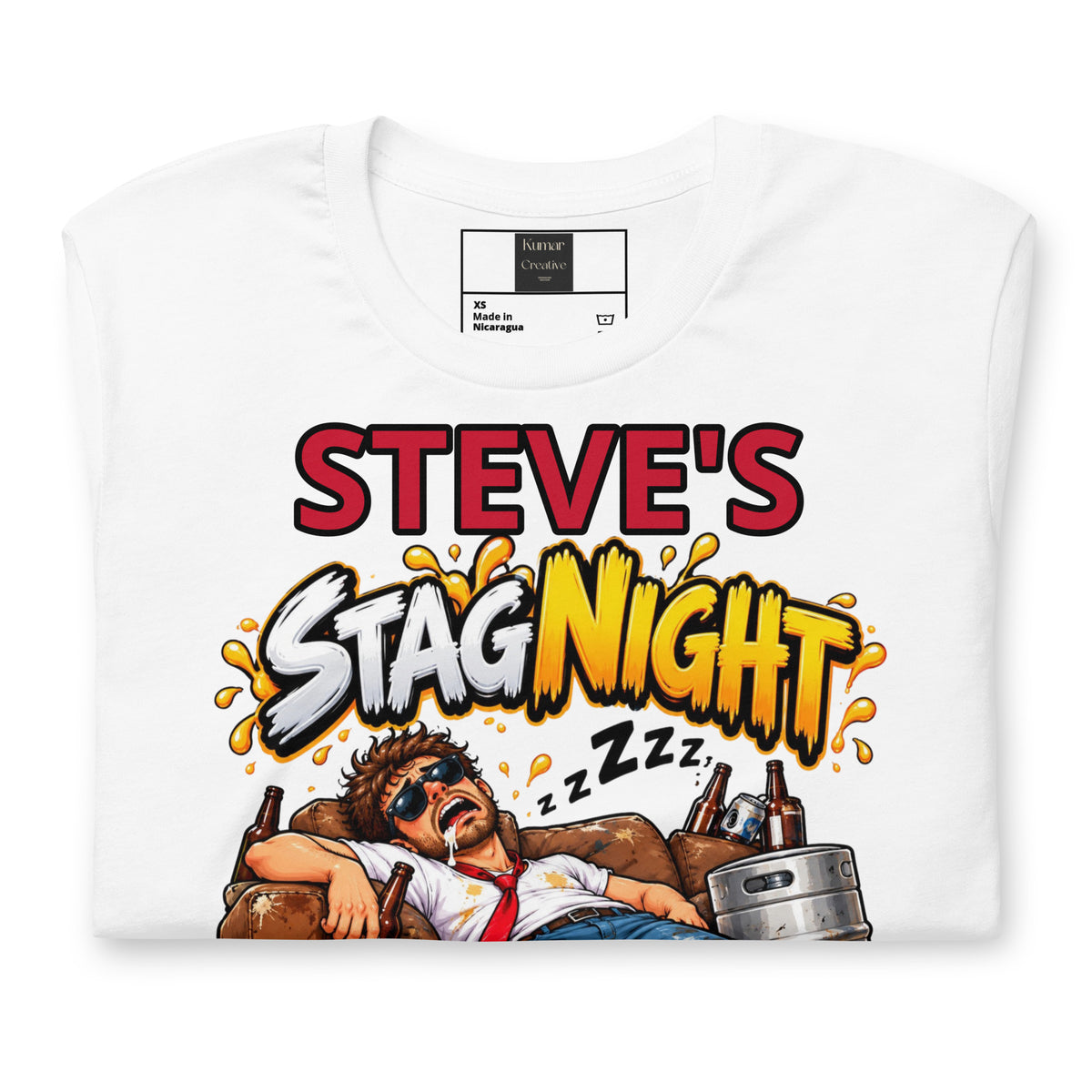 Personalised Too Much Beer Stag Night party White Tee