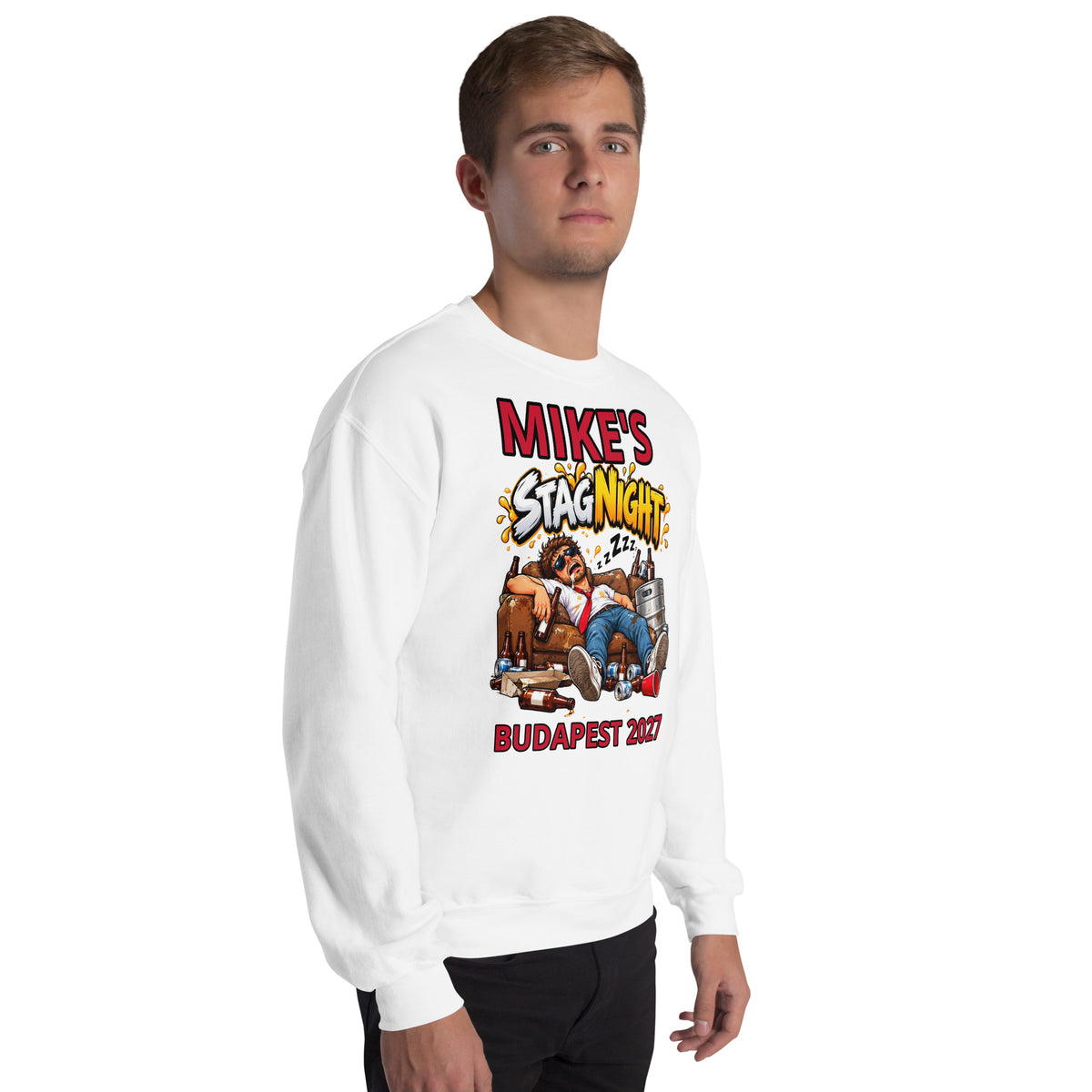 Personalised Too Much Beer Stag Night White Jumper
