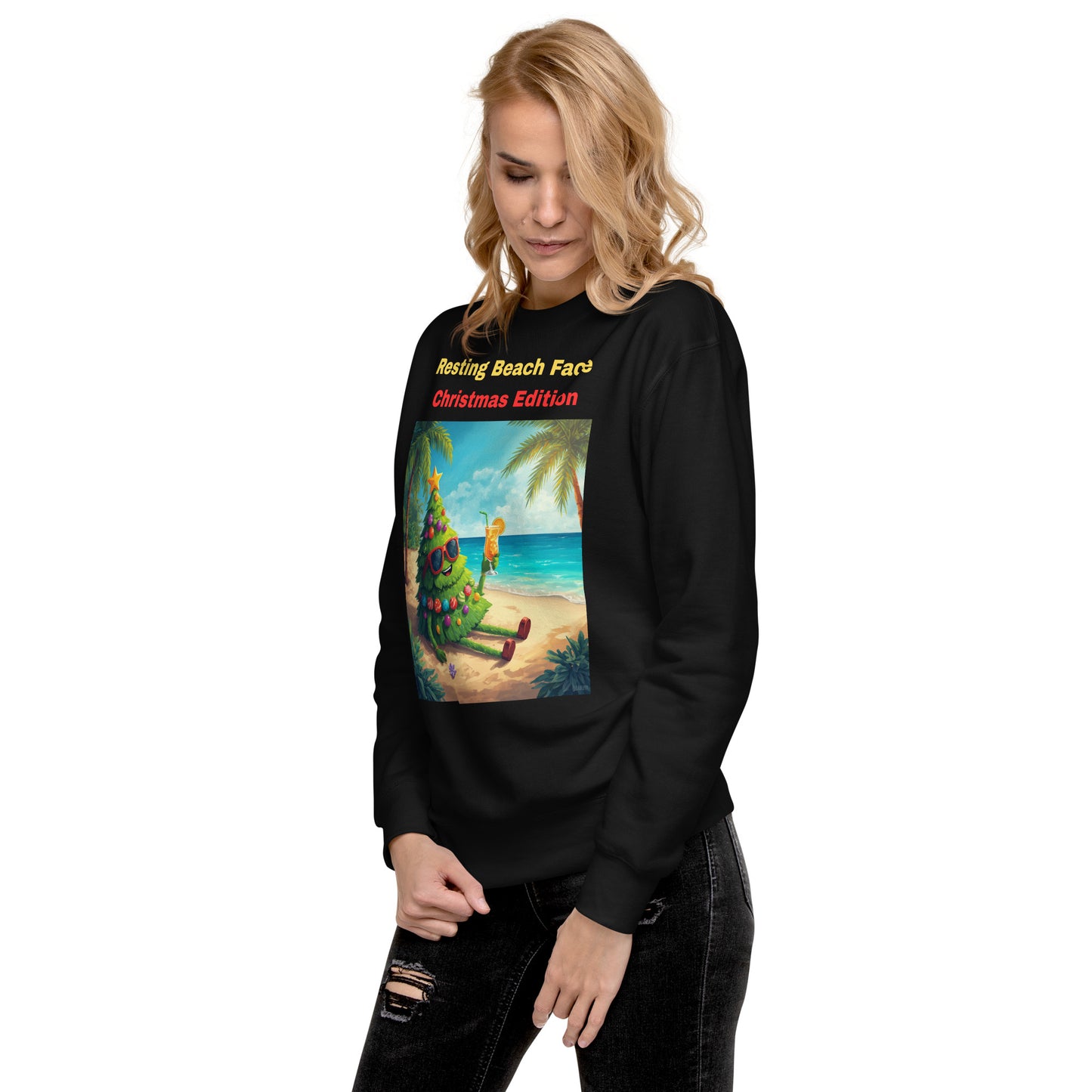 Side View Of Resting Beach Face Christmas Edition Jumper