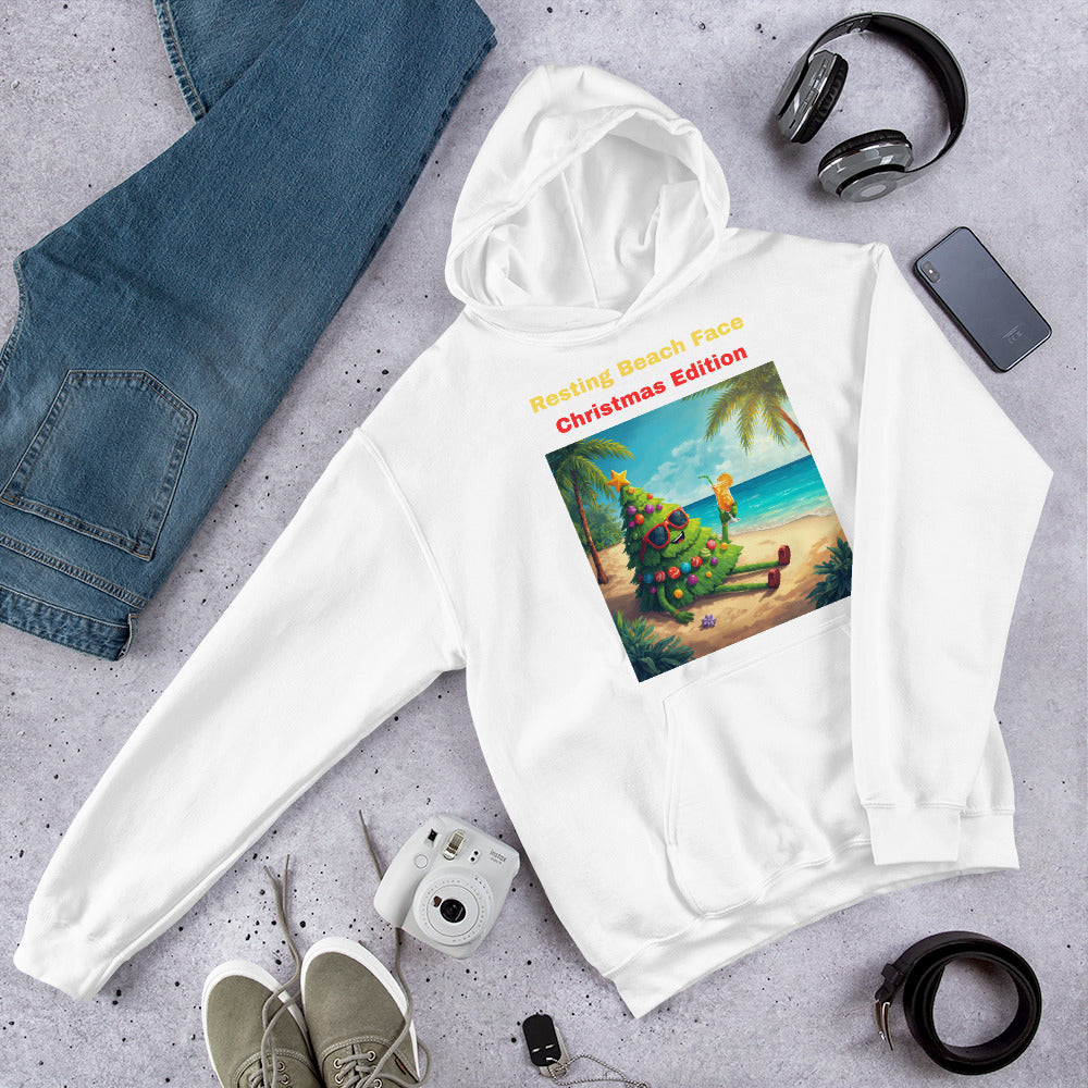 Resting Beach Face White Christmas Party Hoodie