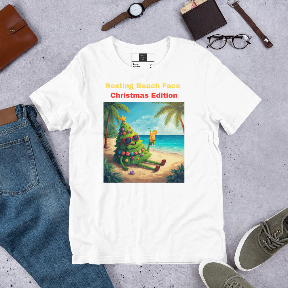 Resting Beach Face Christmas Edition White Tee