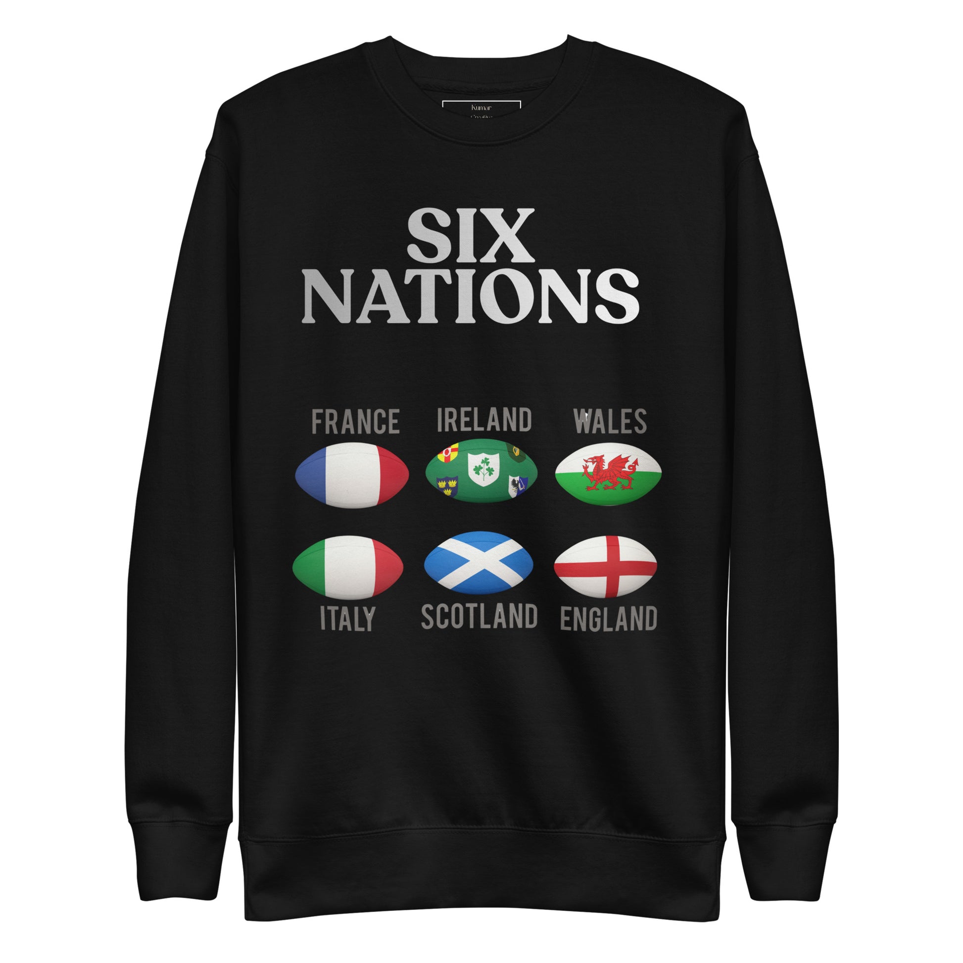 Six Nations Rugby Black Sweatshirt (Black)