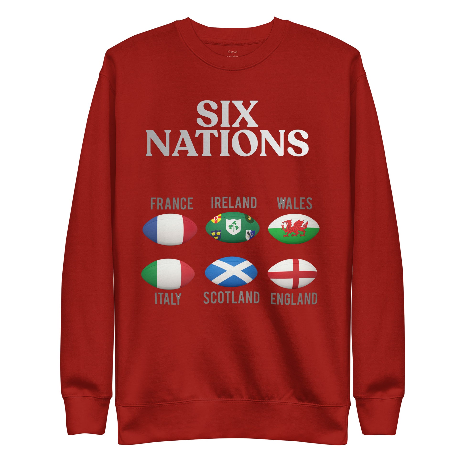 Six Nations Rugby Red Sweat Top