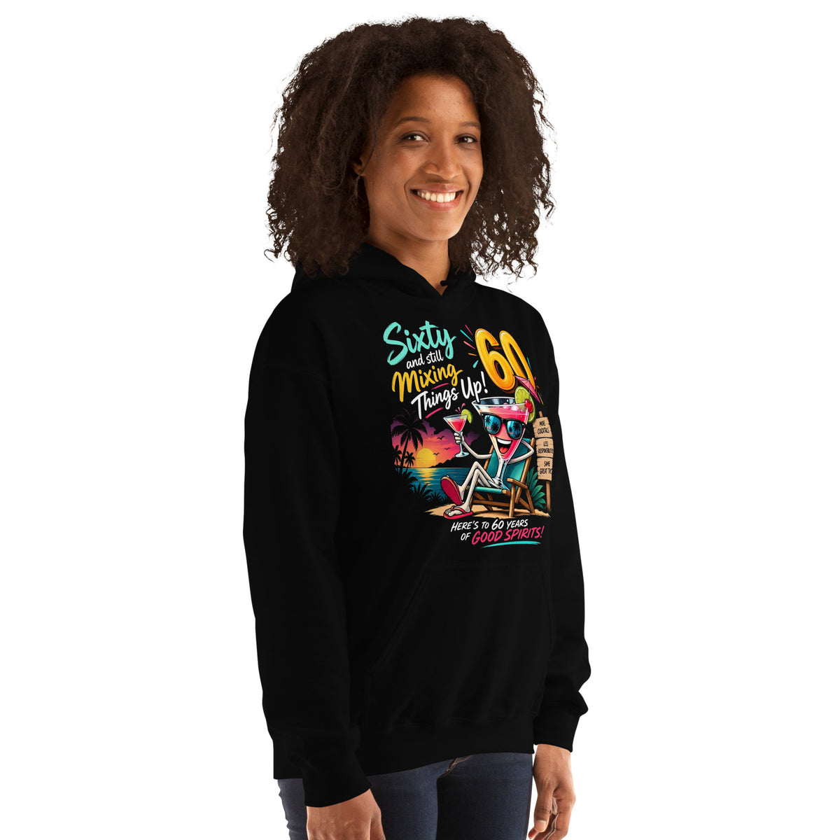 Sixty And Still Mixing Things Up Women's Black Hoodie