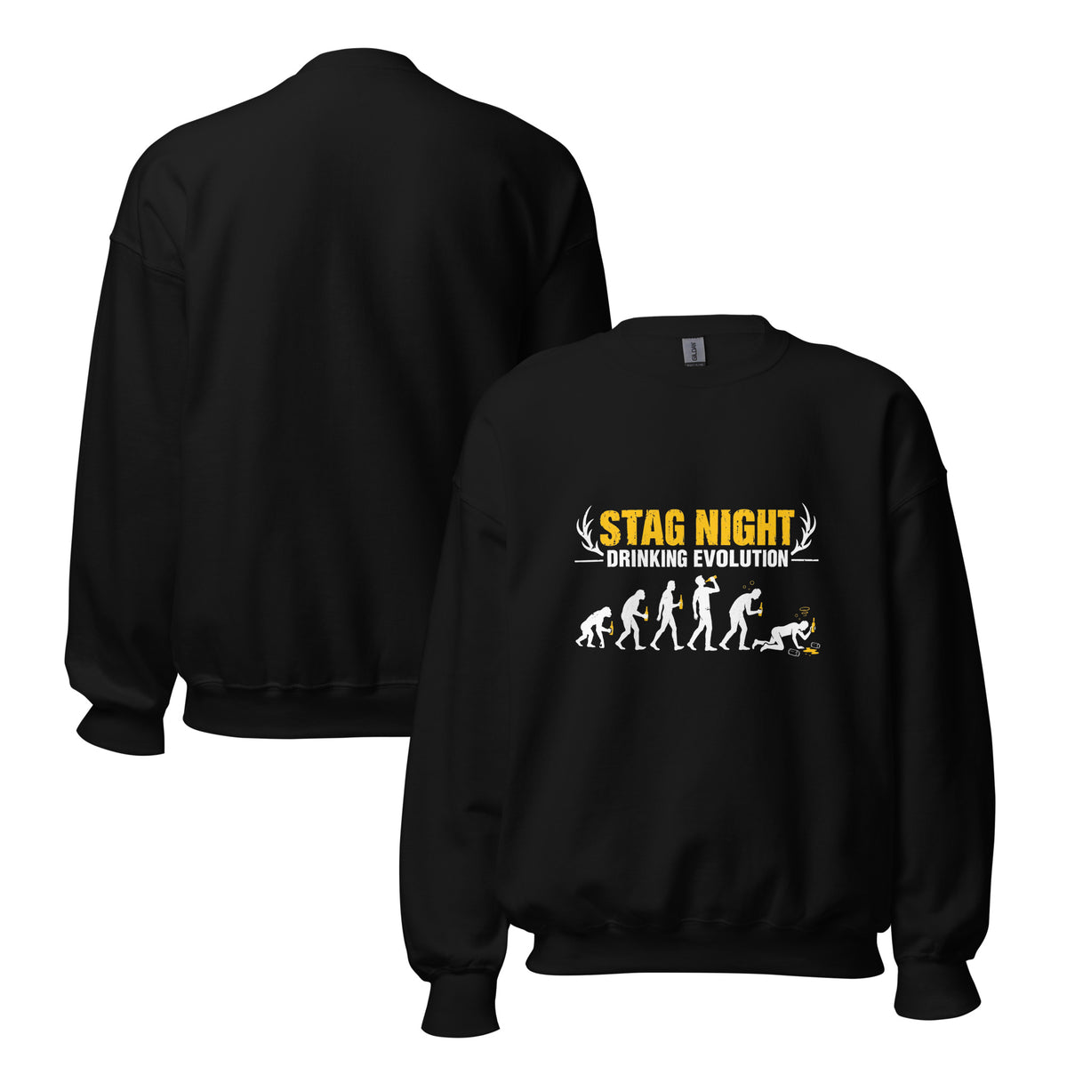 Stag Night Drinking Evolution Black Jumper