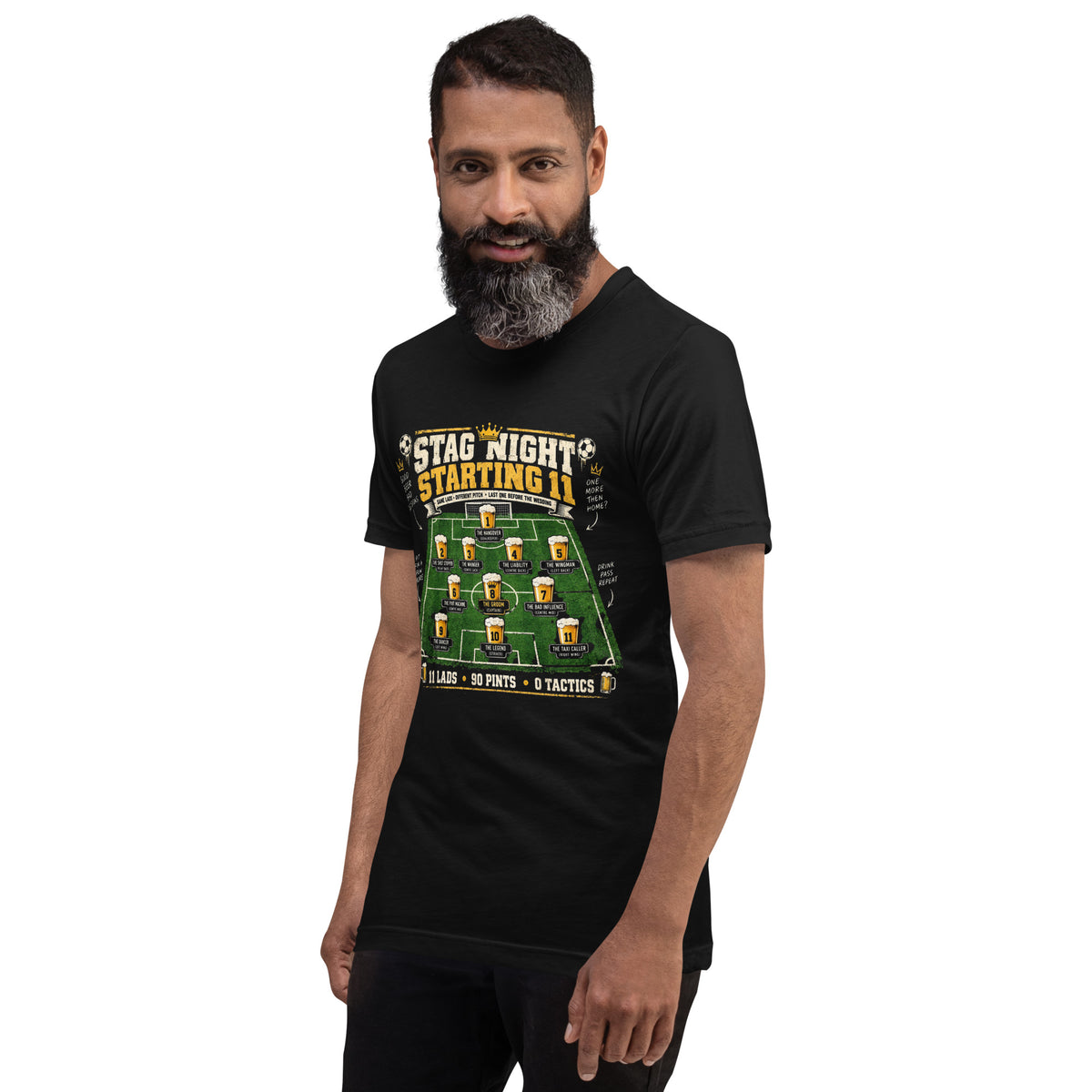 Stag Night Starting 11 Black Tee