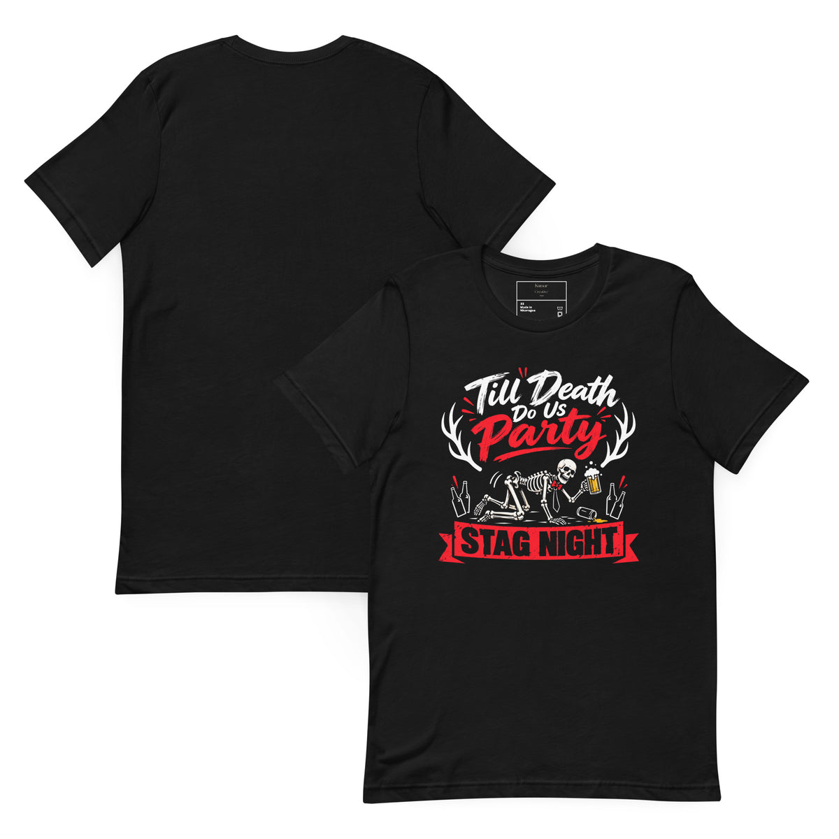 Till Death Do Us Party Stag Night Black T-Shirt