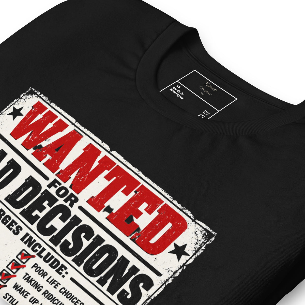 Wanted For Bad Decisions Stag Night Party Tee