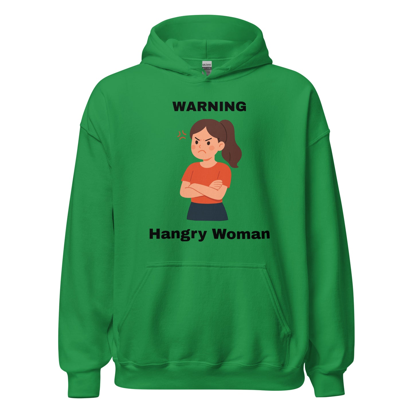 Warning Hangry Woman Hoodie (Green)