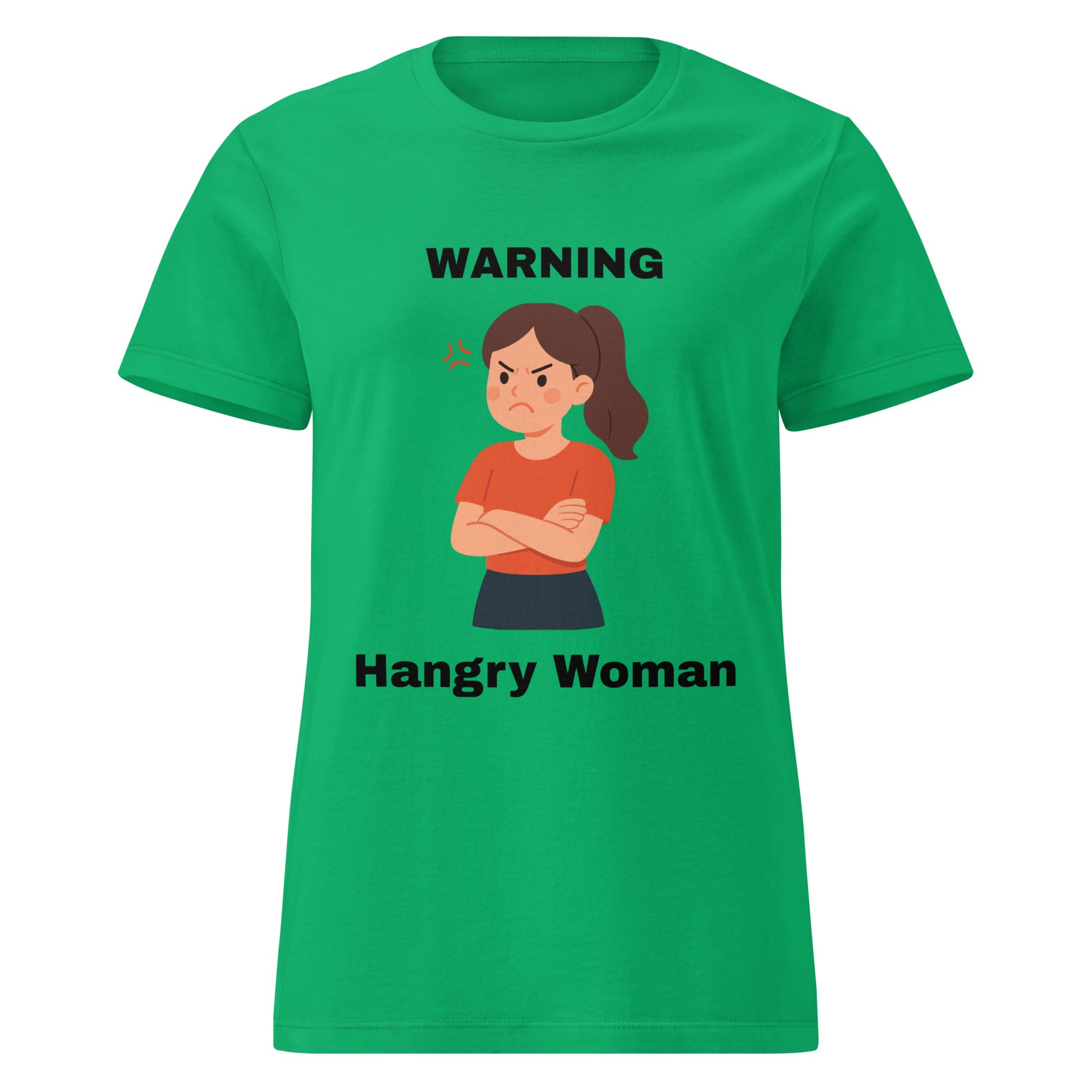 Warning Hangry Woman Green Tee