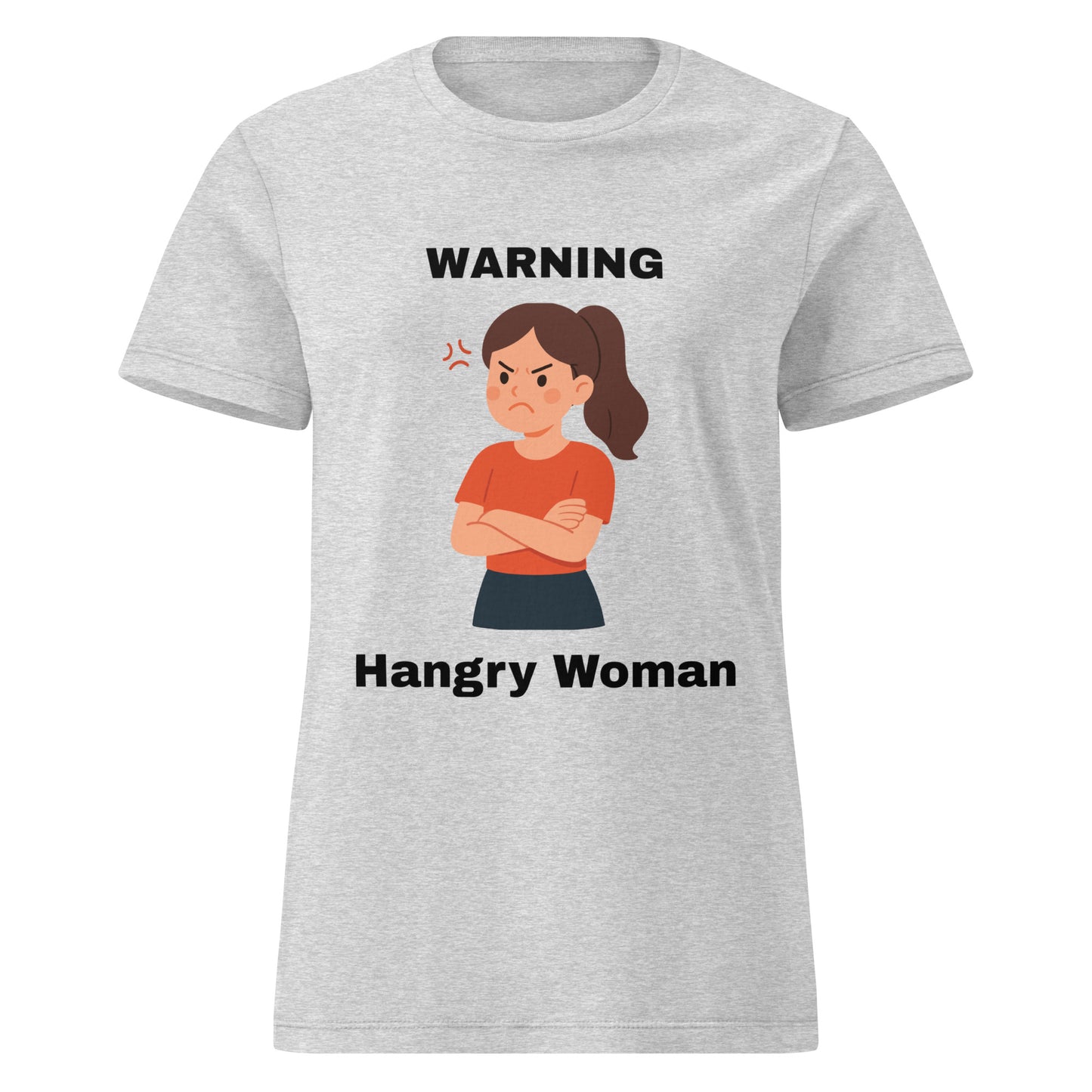 Warning Hangry Woman Grey Tee
