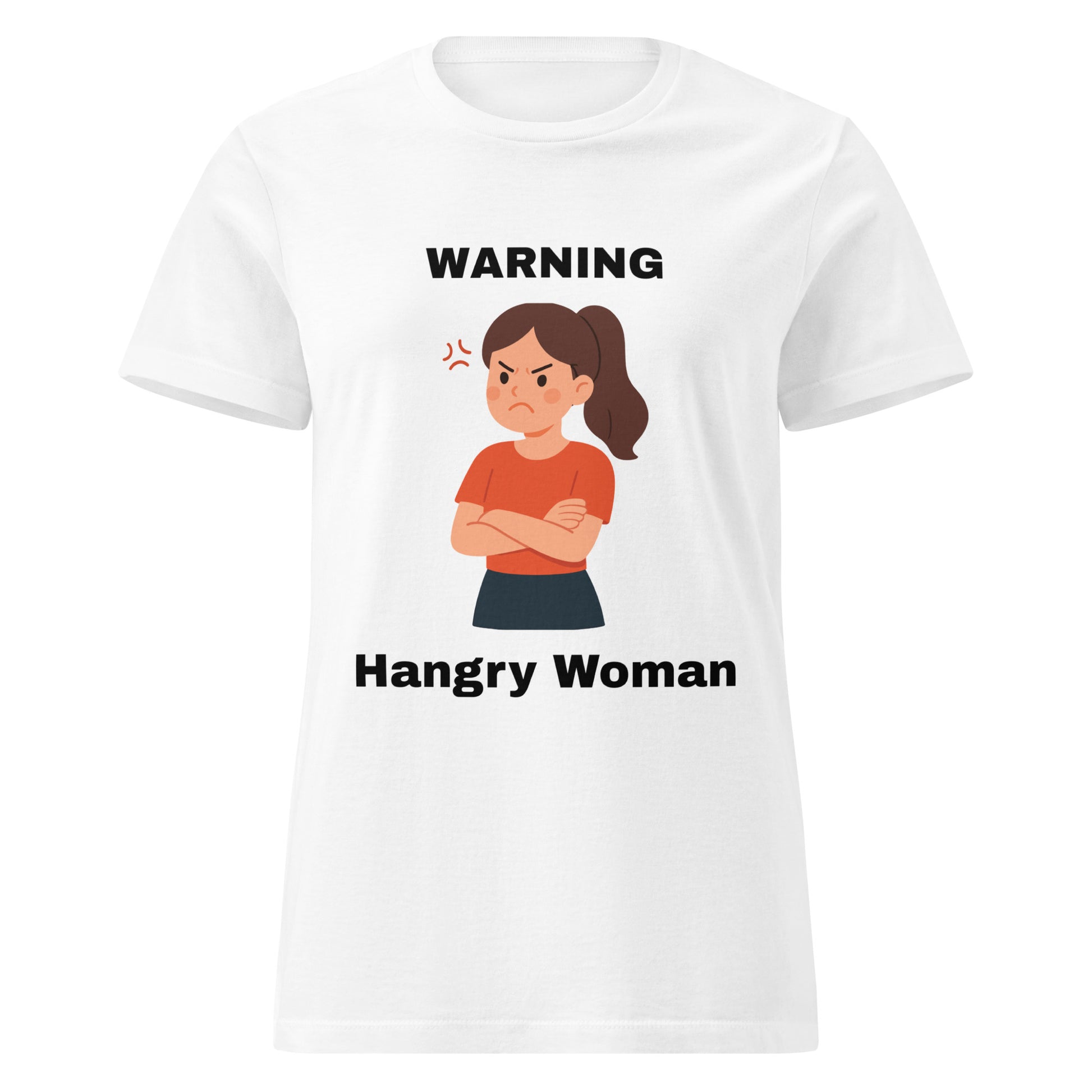 Back Of White Warning Hangry Woman Tee