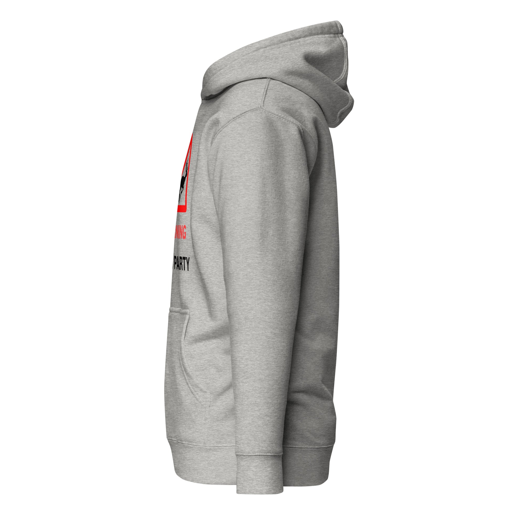 Side Of Warning Stag Party Grey Hoodie