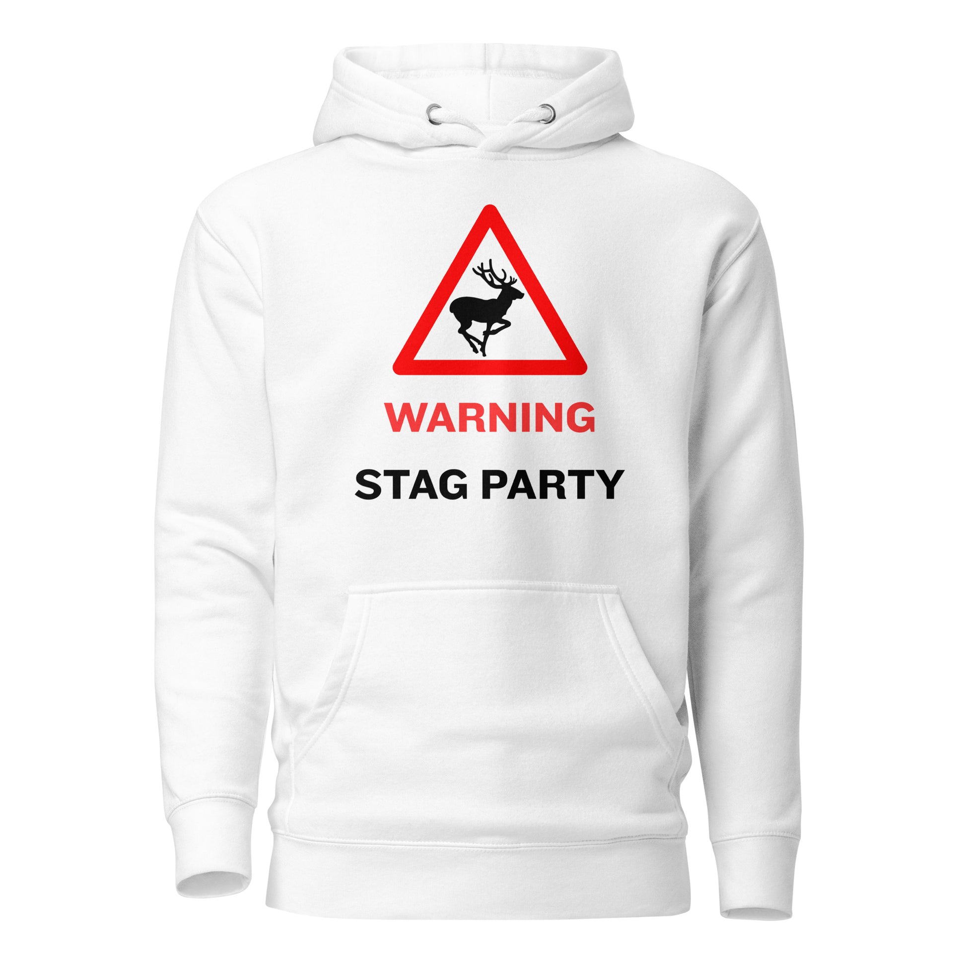 Warning Stag Party White Hoodie