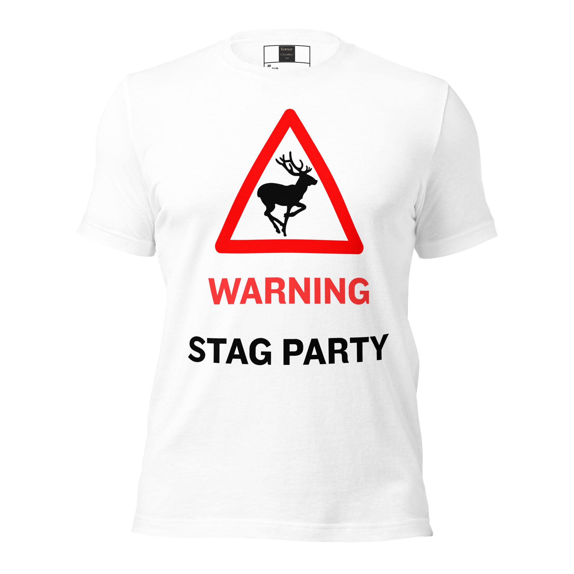 White Warning Stag Party Tee