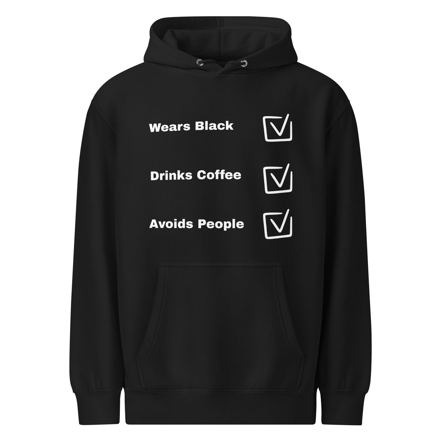 Wears Black Drinks Coffee Hoodie